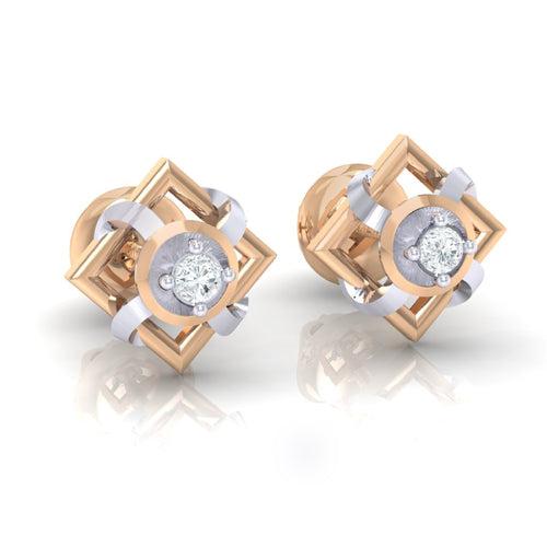 18Kt Gold Natural Diamond Stud Earring