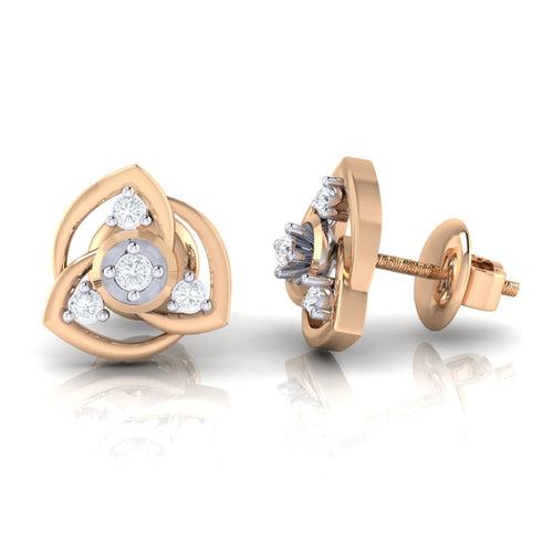 18Kt Gold Natural Diamond Stud Earring