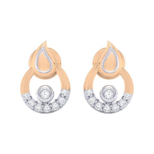 18Kt Gold Natural Diamond Stud Earring