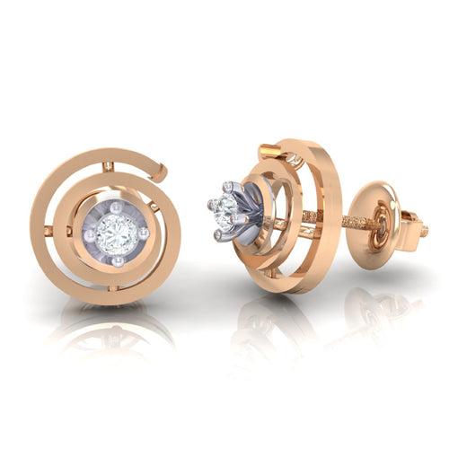 18Kt Gold Natural Diamond Stud Earring