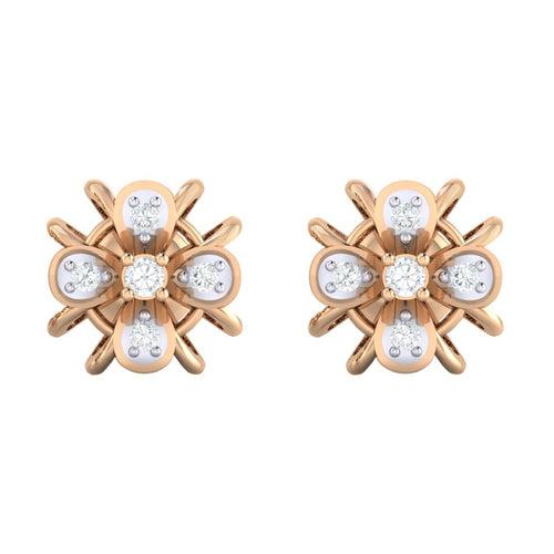 18Kt Gold Natural Diamond Stud Earring