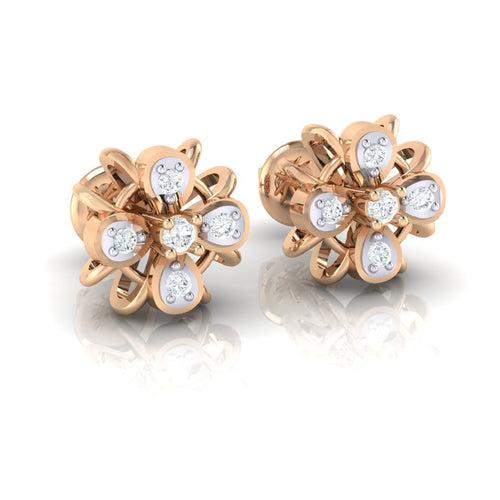 18Kt Gold Natural Diamond Stud Earring