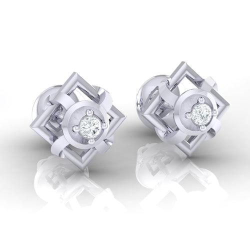 18Kt Gold Natural Diamond Stud Earring