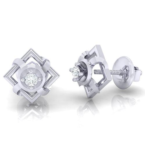 18Kt Gold Natural Diamond Stud Earring