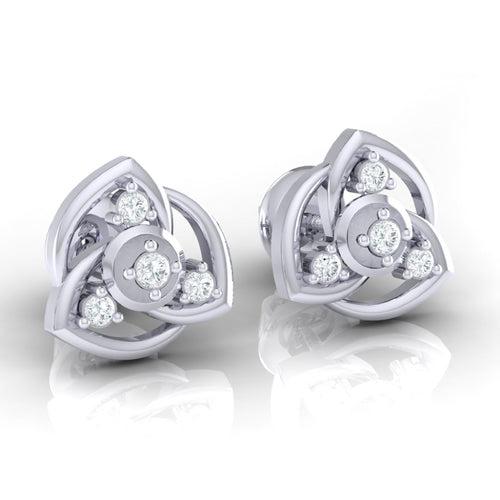 18Kt Gold Natural Diamond Stud Earring