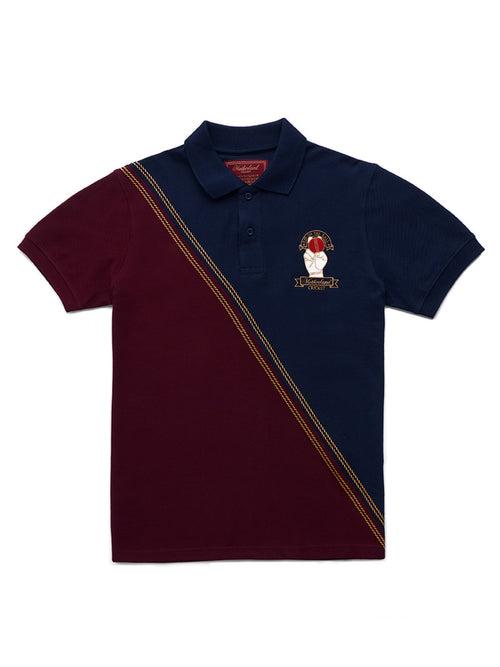 Cricket Polo Shirt - Navy & Maroon