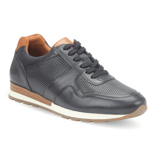 Leather textured lace-up shoes for men