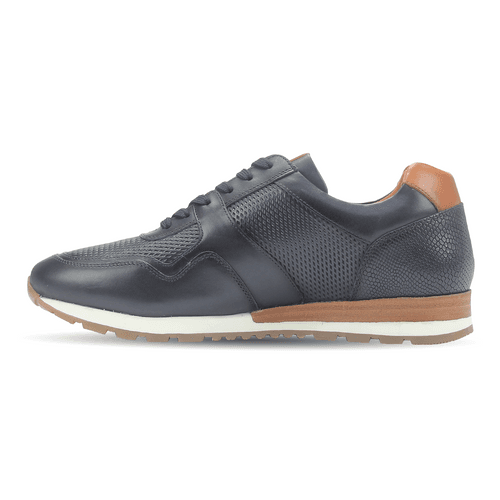 Leather textured lace-up shoes for men