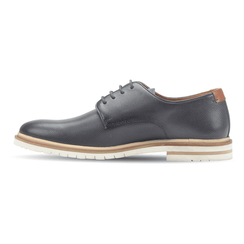 Leather textured lace-up shoes for men