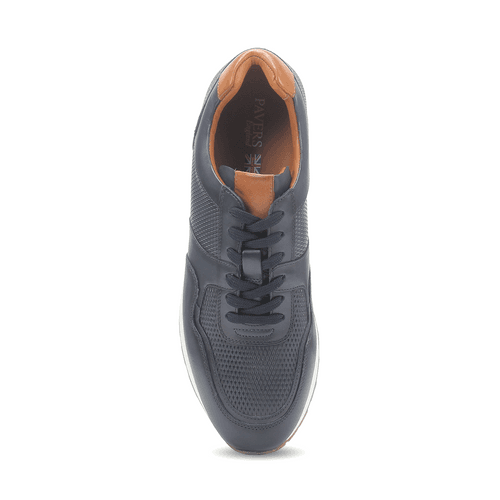 Leather textured lace-up shoes for men