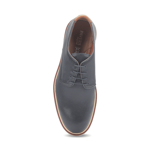 Leather textured lace-up shoes for men