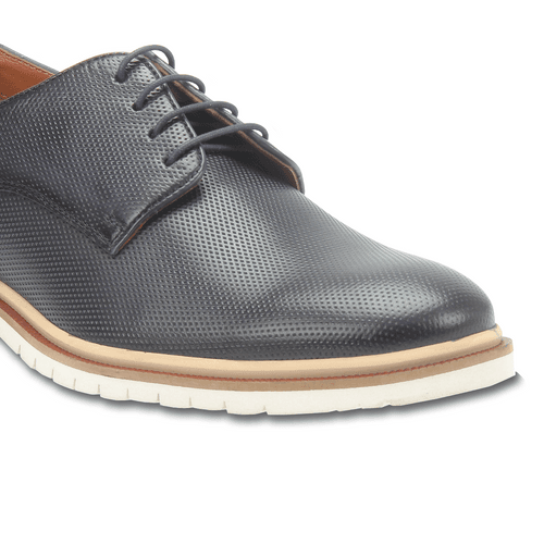 Leather textured lace-up shoes for men