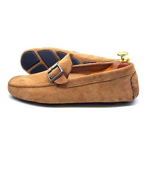 Single Monk Suede Driving Shoes