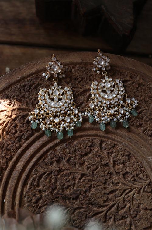 Adweta Polki Silver Earrings