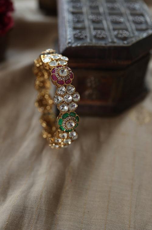 Adya Multicolored Polki Bangle