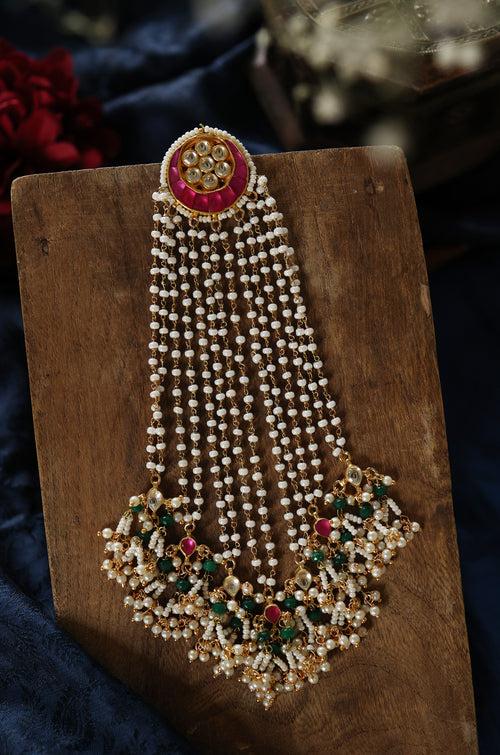 Kajri Kundan Braid Pin