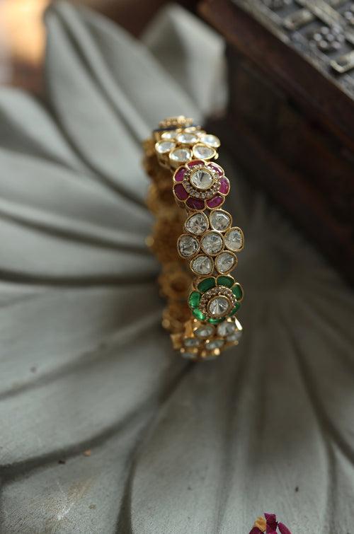 Adya Multicolored Polki Bangle