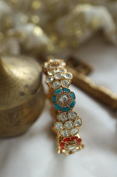 Adya Multicolored Polki Bangle