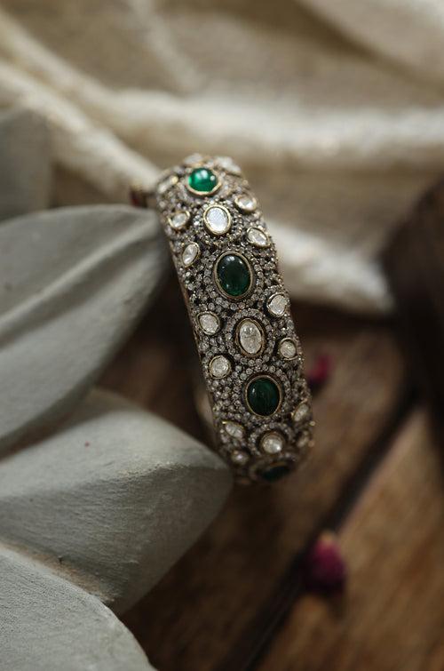 Giana Emerald Green Polki Bangle