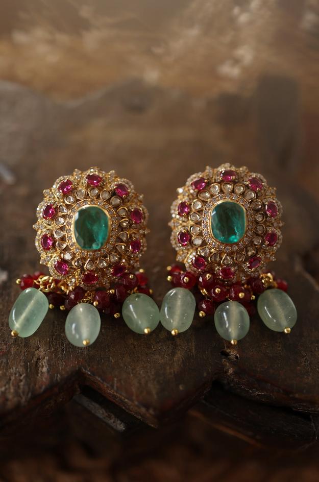 Ruqayyah Polki Silver Earrings