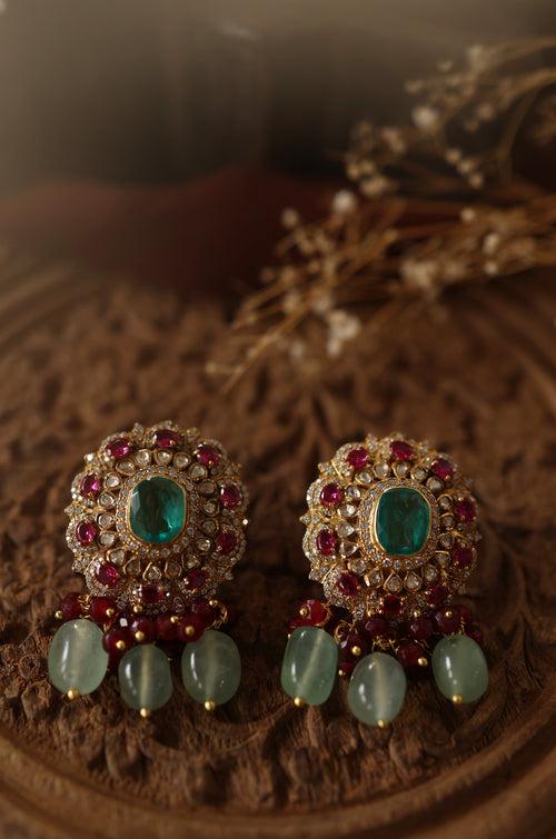 Ruqayyah Polki Silver Earrings