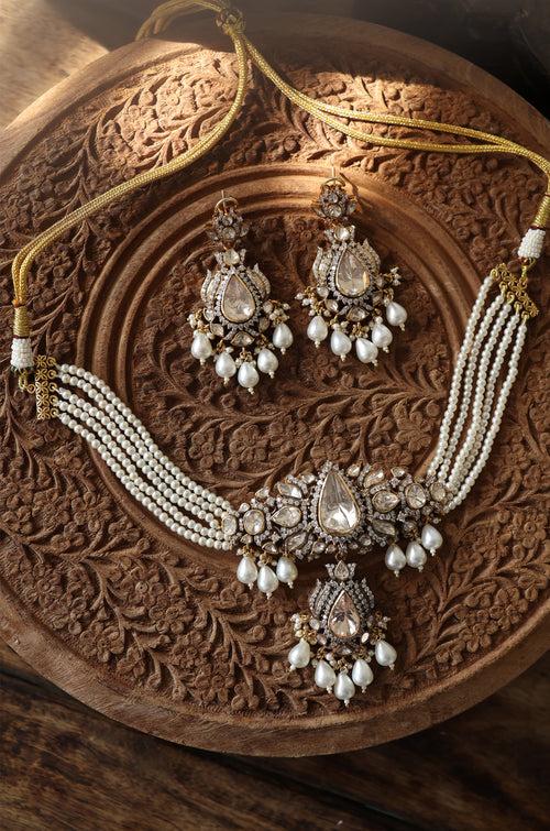 Janki Polki Silver Necklace Set