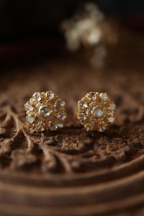 Jheer Silver Polki Studs