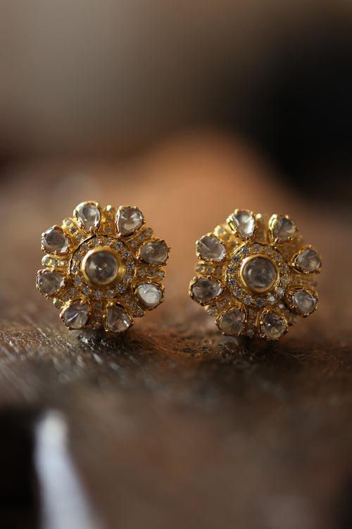 Jheer Silver Polki Studs