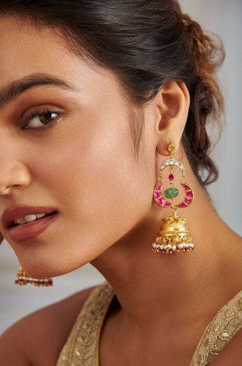 Amina Kundan Jhumka Earrings