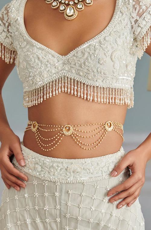 Piya Kundan And Pearls Waist Belt