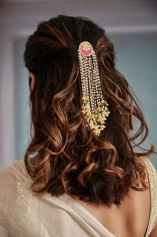 Kajri Kundan Braid Pin