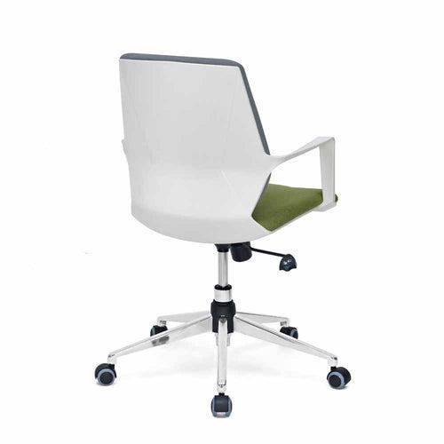 Prius Mid Back Chrome Star Base Office Chair (Grey & Green)