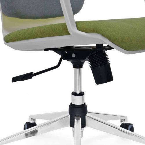 Prius Mid Back Chrome Star Base Office Chair (Grey & Green)