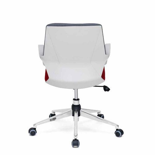 Prius Mid Back Chrome Star Base Office Chair (Grey & Red)