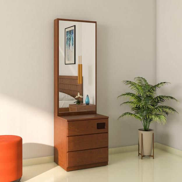 Hedron Dresser With Sliding Mirror (Antique Cherry)