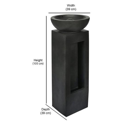 Decorative Bowl on Stand Water Fountain (Grey)