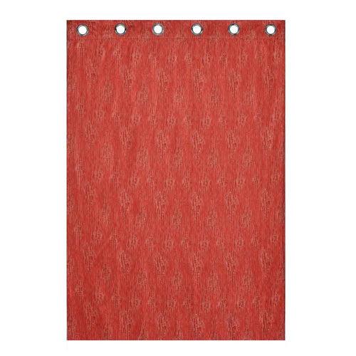 Abstract Semi Transparent 5 Ft Polyester Window Curtains Set Of 2 (Rust)