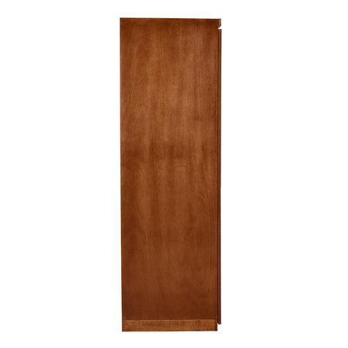 Hedron 3 Door Wardrobe With Mirror (Antique Cherry)