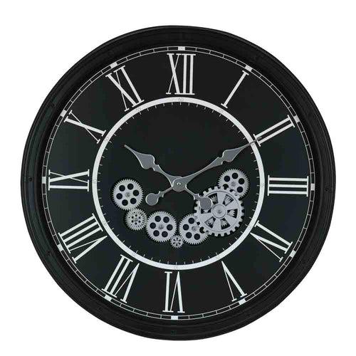 Vintage Moving Gear Analog Wall Clock (Black & White)