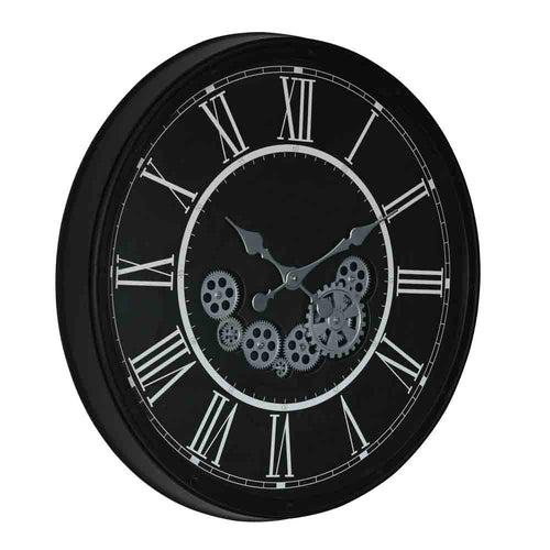 Vintage Moving Gear Analog Wall Clock (Black & White)