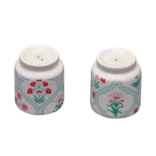 Floral Salt and Pepper Container Set (Green)