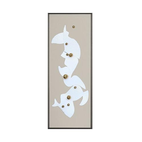 Rectangular Abstract Wall Decor (White & Beige)