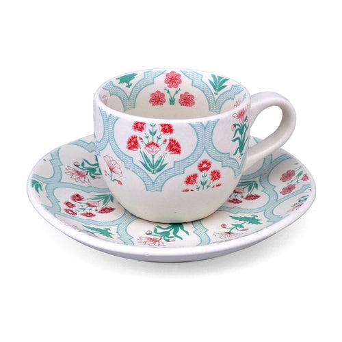 Floral Cup & Saucer Set (Green)