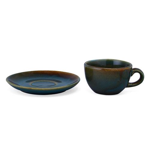 Glaze Cup & Saucer Set (Moss Green)