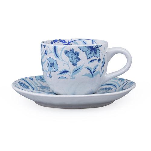 Floral Cup & Saucer Set (Blue)