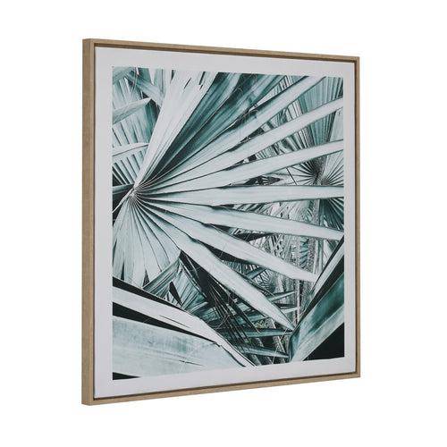 Palm Leaf Canvas Wall Painting (Green)
