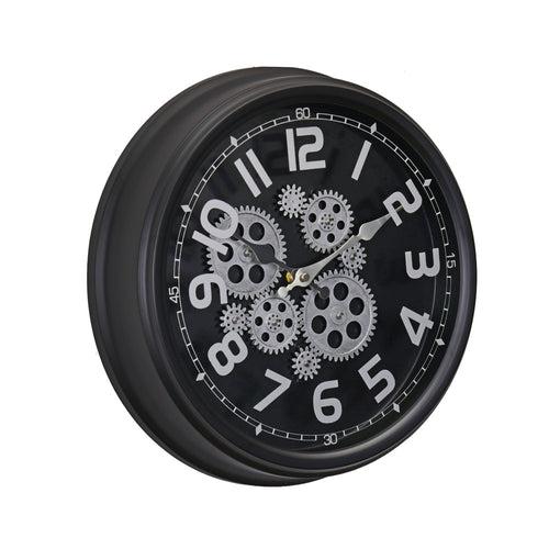 Numeric and Gear Design Analog Wall Clock (Black)