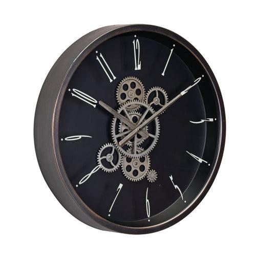 Sleek Gear Design Analog Wall Clock (Black)