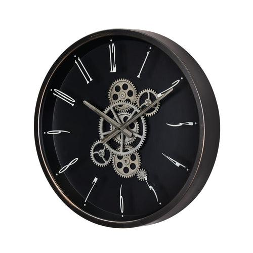 Sleek Gear Design Analog Wall Clock (Black)