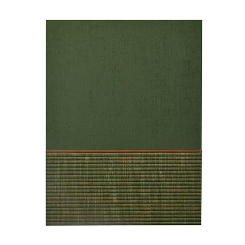 Rectangular Semi Fluting Design Wall Decor (Green)